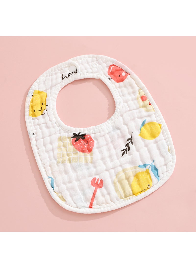 Cotton Printed Baby Bibs Absorbent Thick Towel Fun Fruit