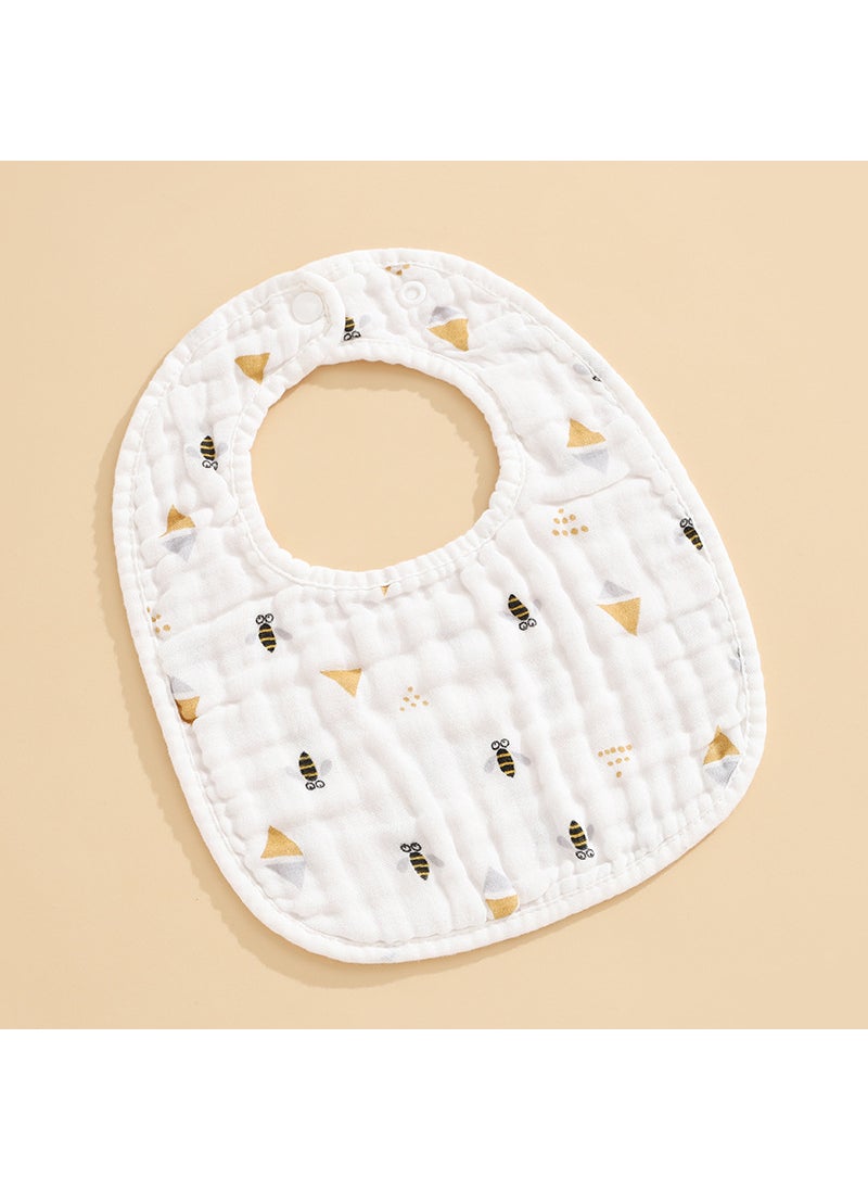 Cotton Printed Baby Bibs Absorbent Thick Towel Bees