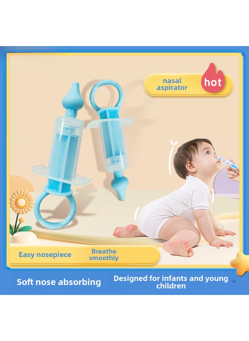 Aishujia baby syringe silicone nasal aspirator does not hurt nasal cavity anti-backflow silicone nasal aspirator wholesale Sky Blue