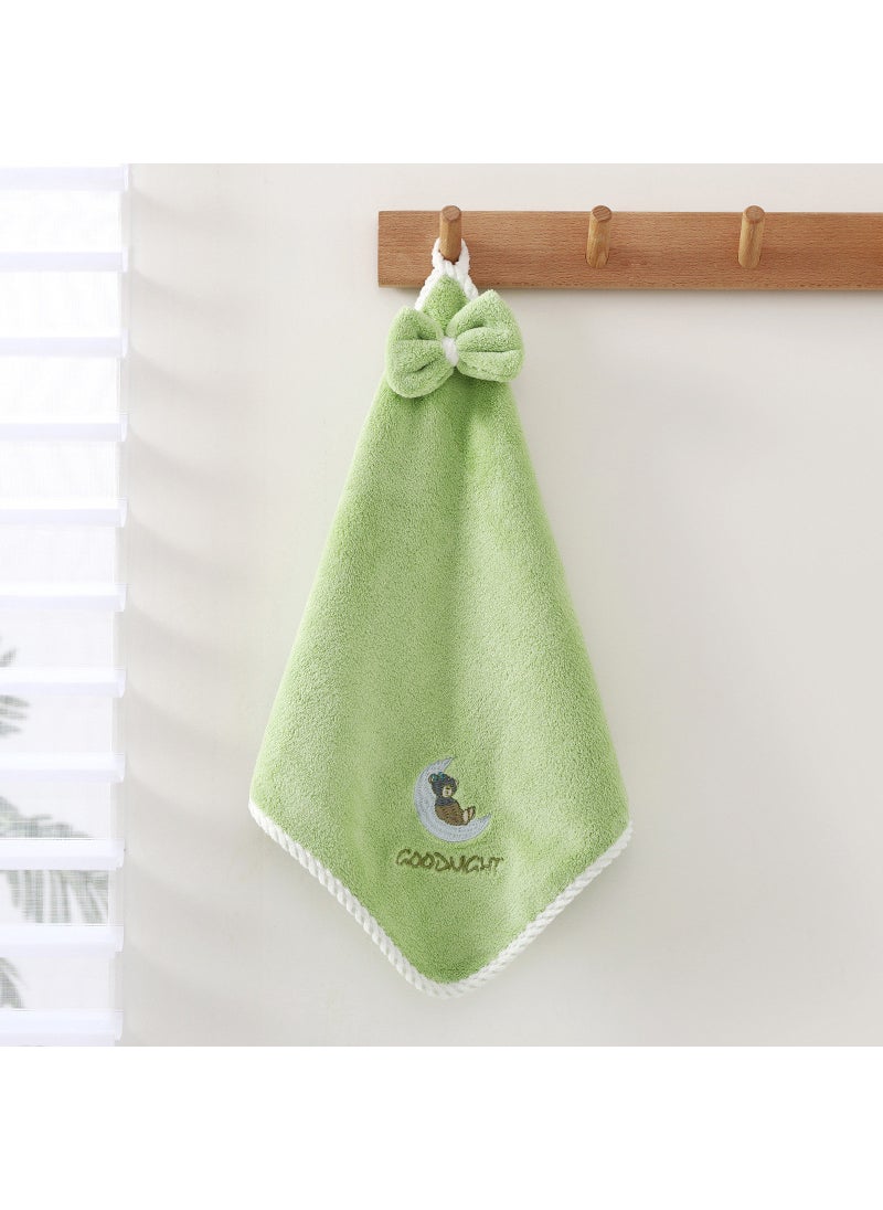 Embroidered Baby Washcloths Soft Bamboo Towels Avocado green