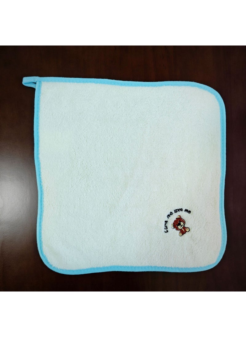 Soft Coral Fleece Baby Towel Set bear pattern