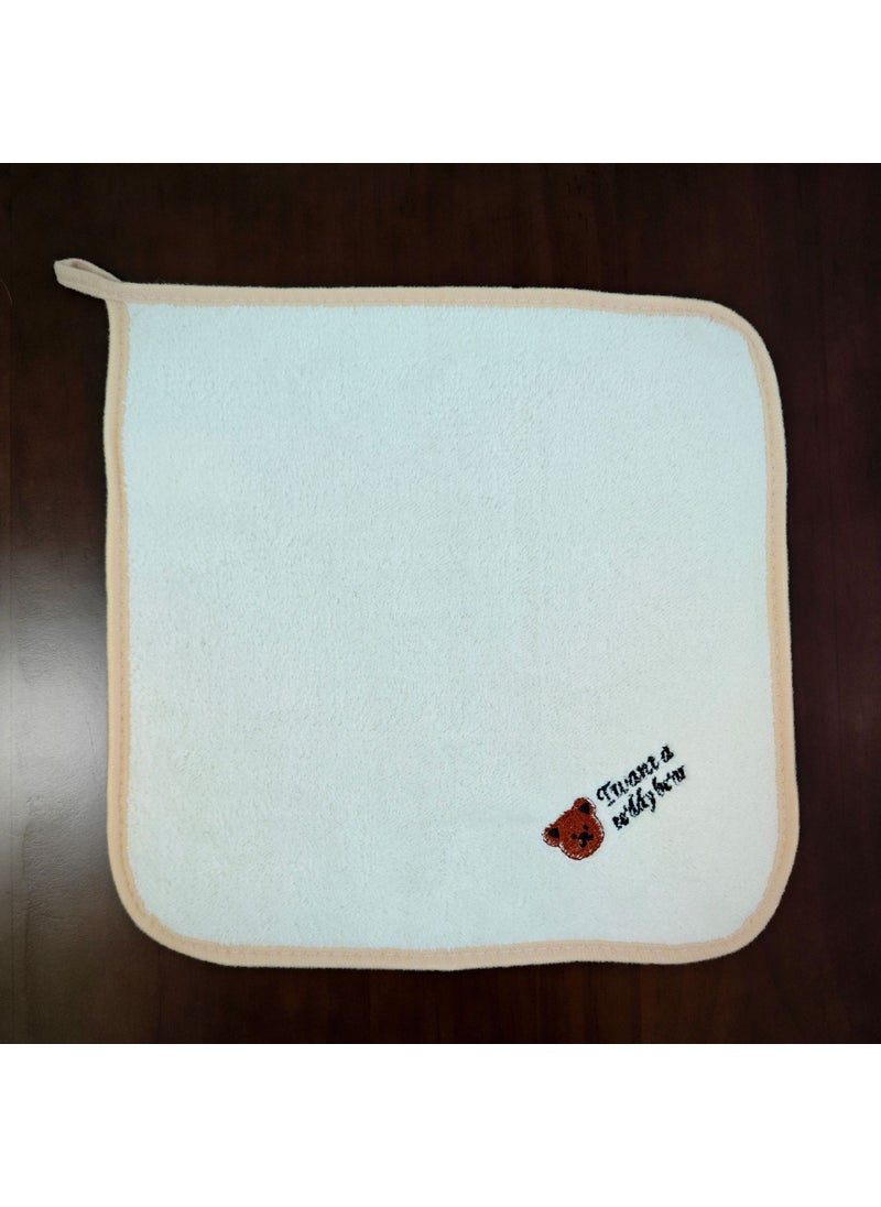 Soft Coral Fleece Baby Towel Set bear head pattern