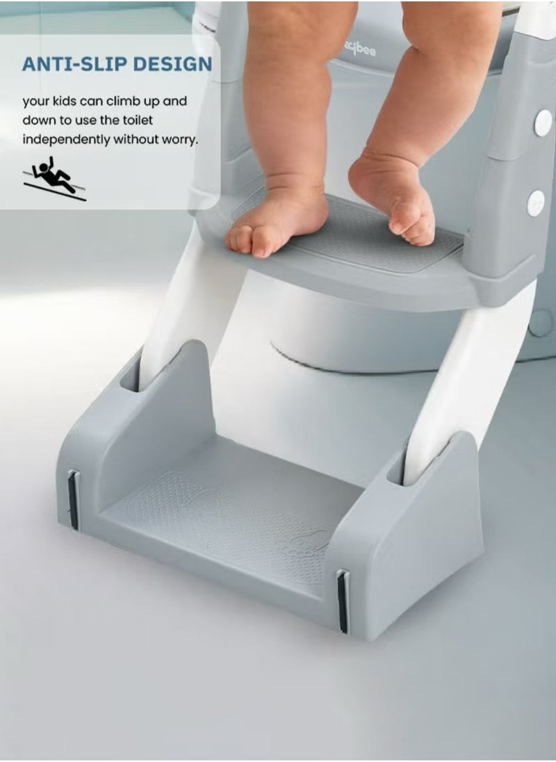 Baby Potty Seat, 3-in-1 Toilet Potty Training Seat, Kids Toilet Seat, Toddlers Potty Training Toilet Seat, Kids Potty Training Seat Step Stool Ladder, Potty Chair with Anti-Slip Pads, Soft Seat Pad, Splash Guard, 1-8 years Boys Girls