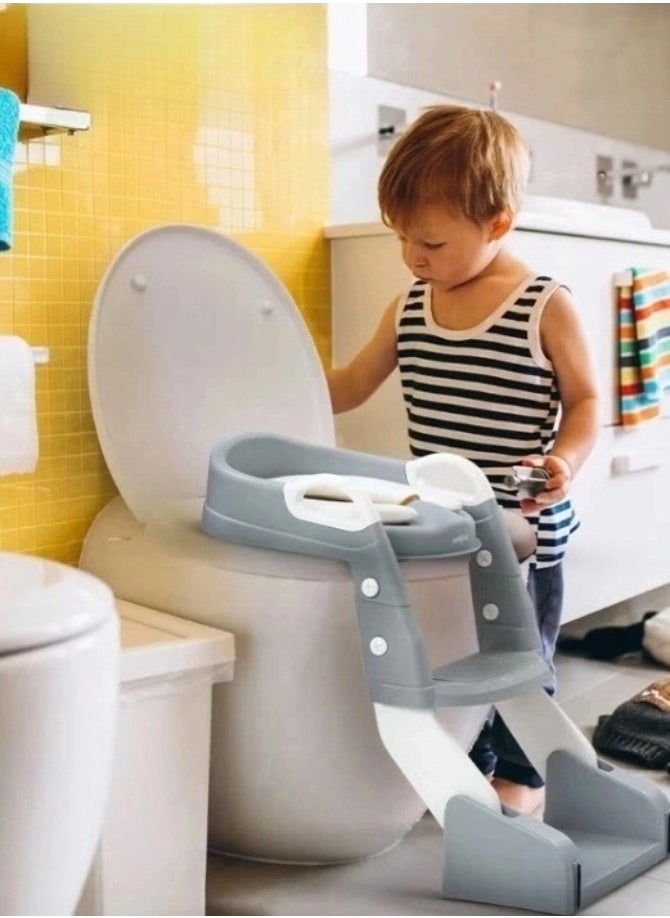 Baby Potty Seat, 3-in-1 Toilet Potty Training Seat, Kids Toilet Seat, Toddlers Potty Training Toilet Seat, Kids Potty Training Seat Step Stool Ladder, Potty Chair with Anti-Slip Pads, Soft Seat Pad, Splash Guard, 1-8 years Boys Girls