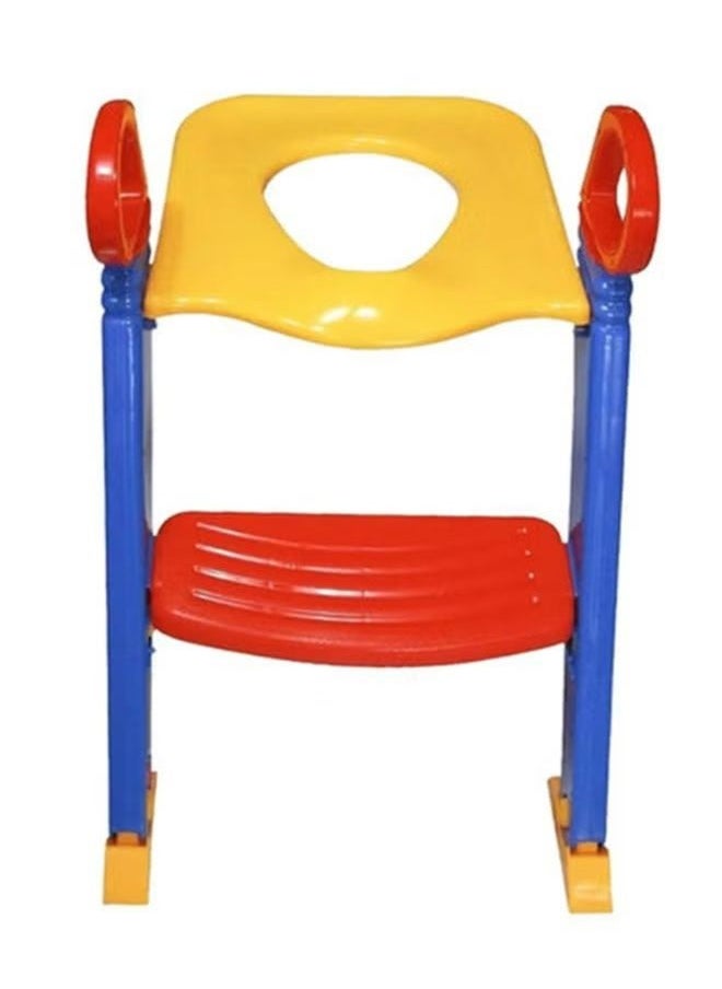 Portable folding children's trainer toilet potty training ladder chair