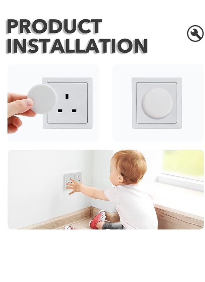 30pcs Plug Socket Covers, White Safety Plastic Outlet Covers Protector Baby Secutity Shock Prevention Ideal for Children Safety at Home and School&Easy Install