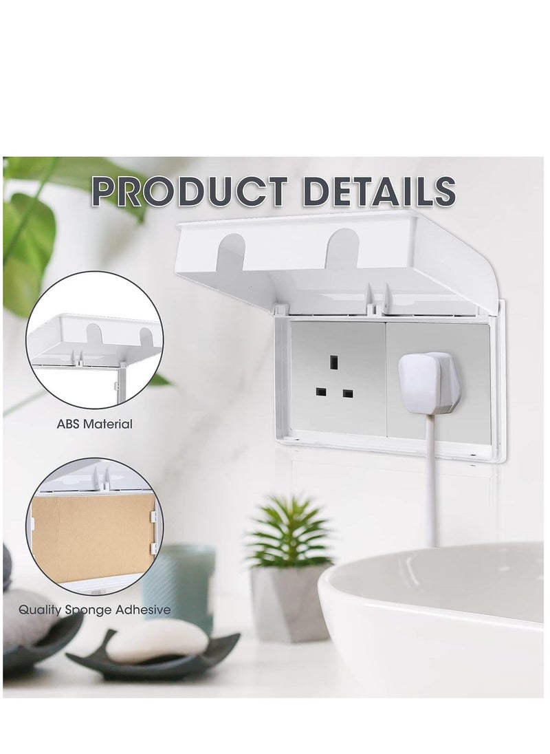 Socket Cover Box, Childproof Electrical Outlet Protector, Waterproof Plug & Light Switch Guard, Baby Proofing Safety for Home Security, 86-Type Double-Position Socket Cover, White