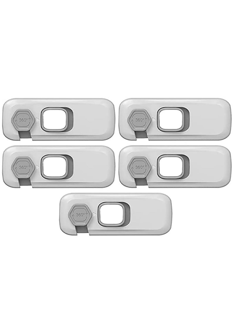 5 pcs Baby Proofing Safety Lock Child Safety Cabinet Latches U Shaped Baby Safety Latches for Furniture Kitchen Toilet Seats Light Grey Lock Window Lock Kids