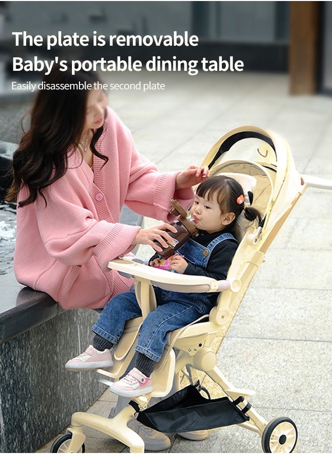 Baby Travel Stroller Foldable Infant Stroller Stroller for Babies with 360°Swivel Seat