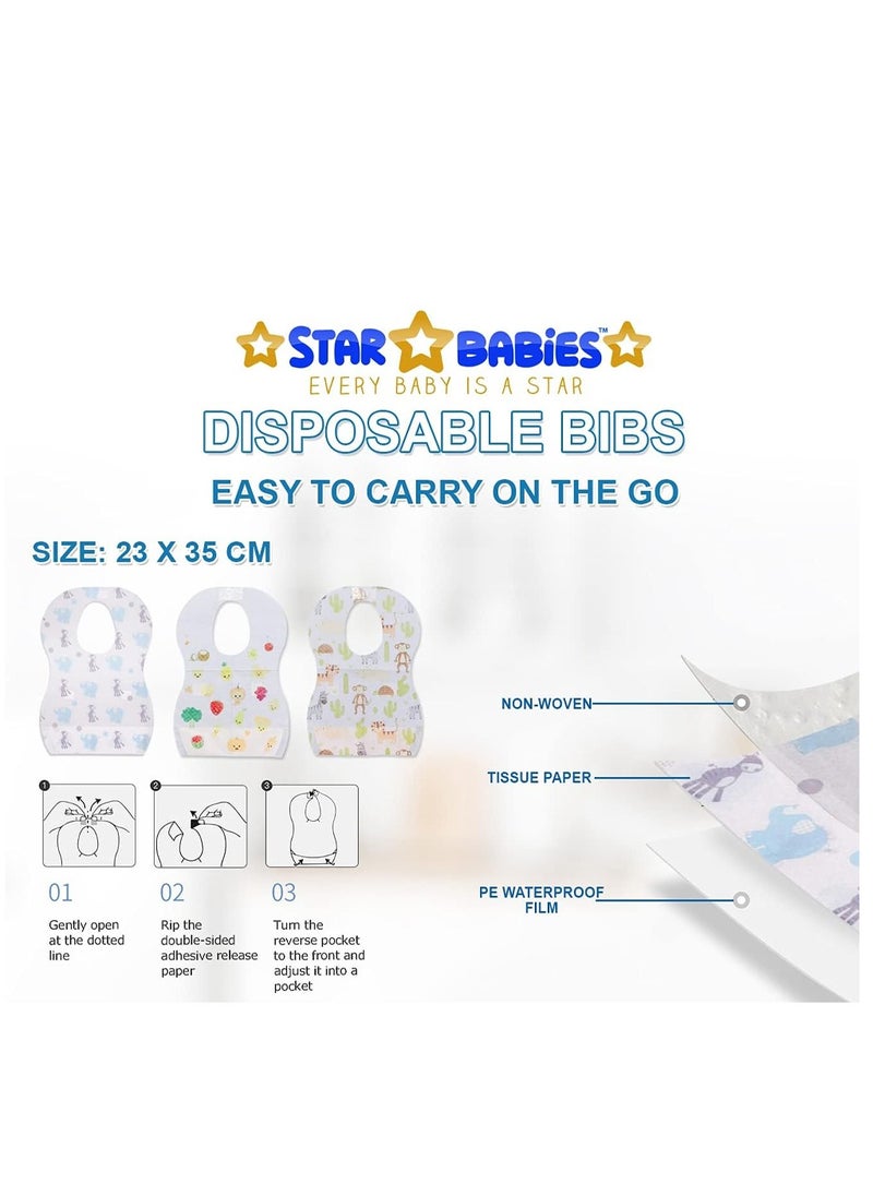 Star Babies - Buy 1 Get 1 (Lightweight Portable Infant Stroller W/ Compact Fold with Free 25pcs Disposable Bibs- Blue