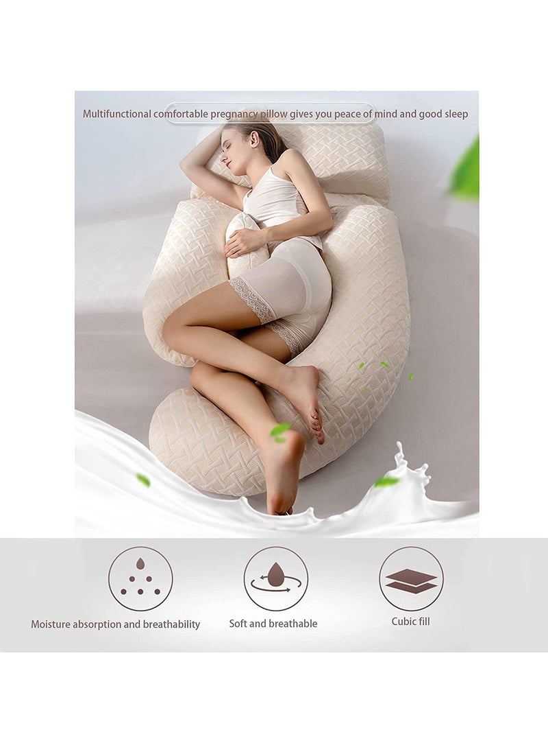 Multifunctional Pillow for Pregnant Women Side-Sleeping Waist Pillow Side-Lying U-Shaped Pillow with Legs and Abdomen Support