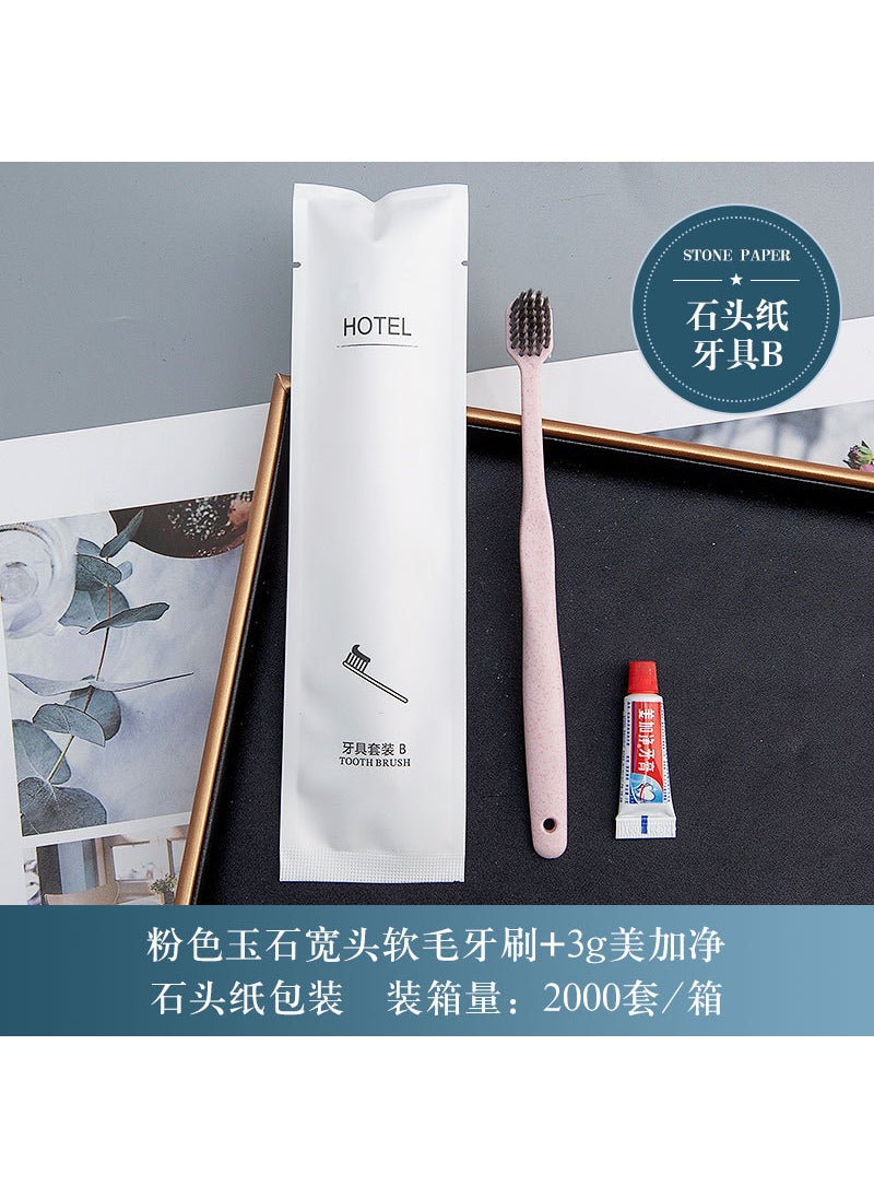 Disposable Toothbrush Home Hotel Supplies Sakura Broad Soft Hair Toothbrush 3g MegaNet Toothpaste