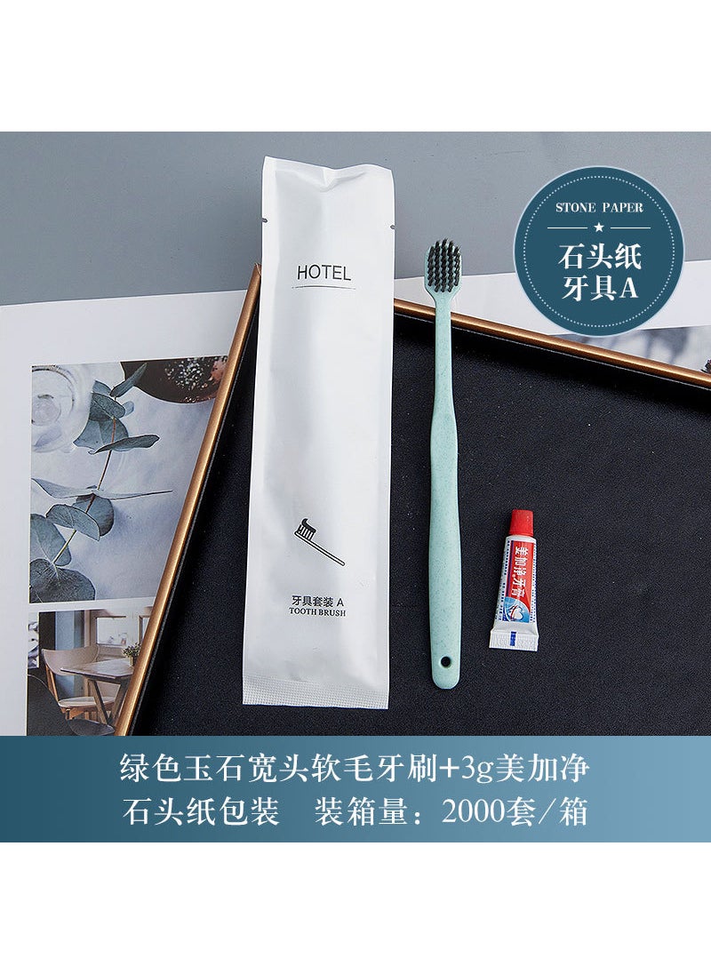 Disposable Toothbrush Home Hotel Supplies Mint Green Wide Head Soft Hair Toothbrush 3g MegaNet Toothpaste