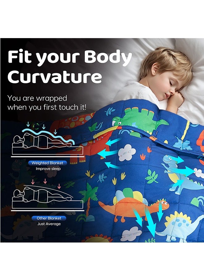 Kids Weighted Blanket, for Boys Cooling Weighted Blanket for Sleeping Kids Grey Heavy Blanket Washable Soft Weighted Throw Blanket for All Season Perfect for 5+ Years 40-60lbs(91 * 122CM,2.27Kg)