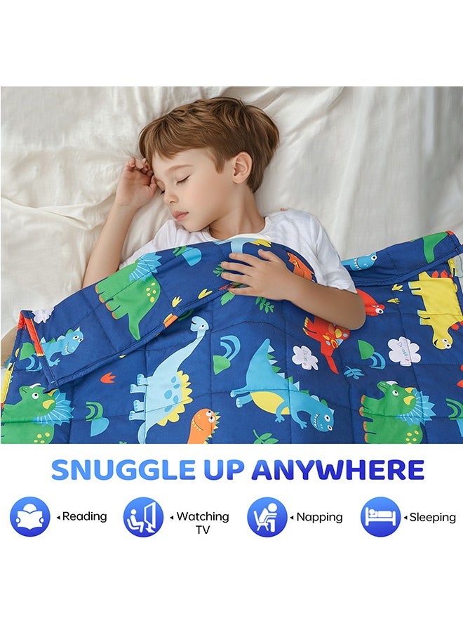 Kids Weighted Blanket, for Boys Cooling Weighted Blanket for Sleeping Kids Grey Heavy Blanket Washable Soft Weighted Throw Blanket for All Season Perfect for 5+ Years 40-60lbs(91 * 122CM,2.27Kg)