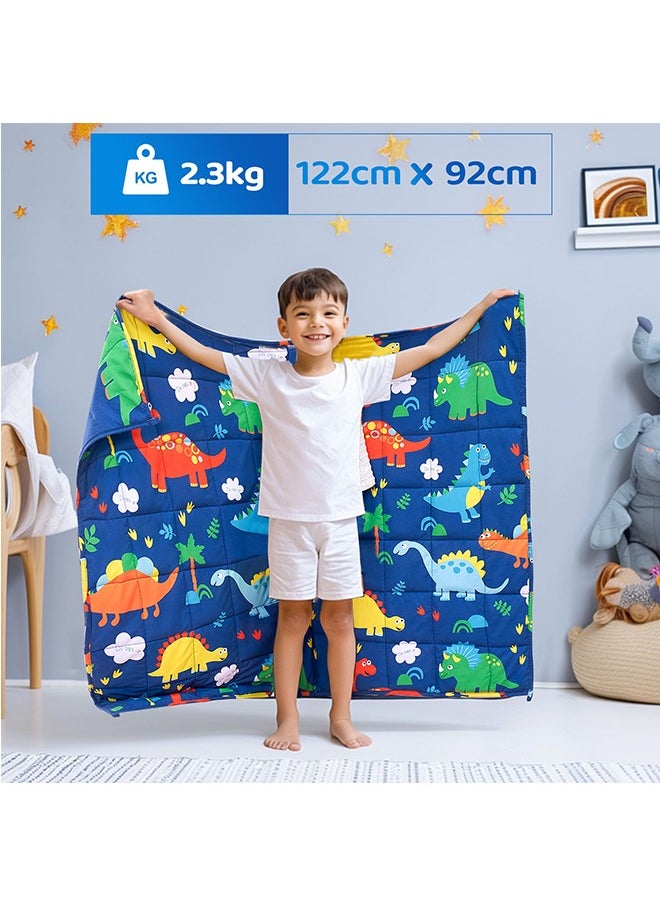 Kids Weighted Blanket, for Boys Cooling Weighted Blanket for Sleeping Kids Grey Heavy Blanket Washable Soft Weighted Throw Blanket for All Season Perfect for 5+ Years 40-60lbs(91 * 122CM,2.27Kg)