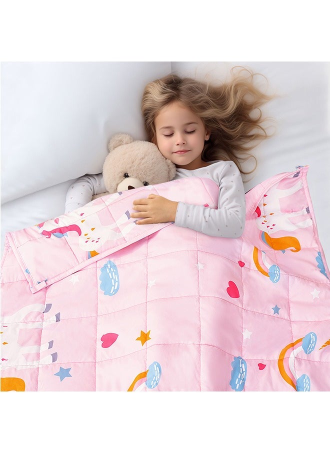 Kids Weighted Blanket for Girls Cooling Weighted Blanket for Sleeping Kids Grey Heavy Blanket Washable Soft Weighted Throw Blanket for All Season Perfect for 5+ Years 40-60lbs(91*122CM,2.27Kg)