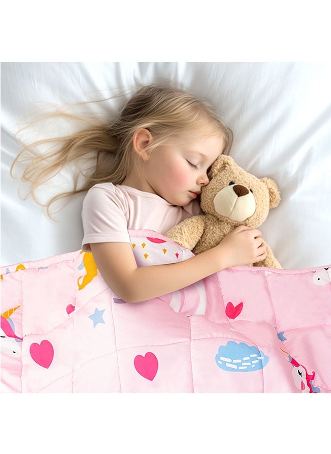 Kids Weighted Blanket for Girls Cooling Weighted Blanket for Sleeping Kids Grey Heavy Blanket Washable Soft Weighted Throw Blanket for All Season Perfect for 5+ Years 40-60lbs(91*122CM,2.27Kg)