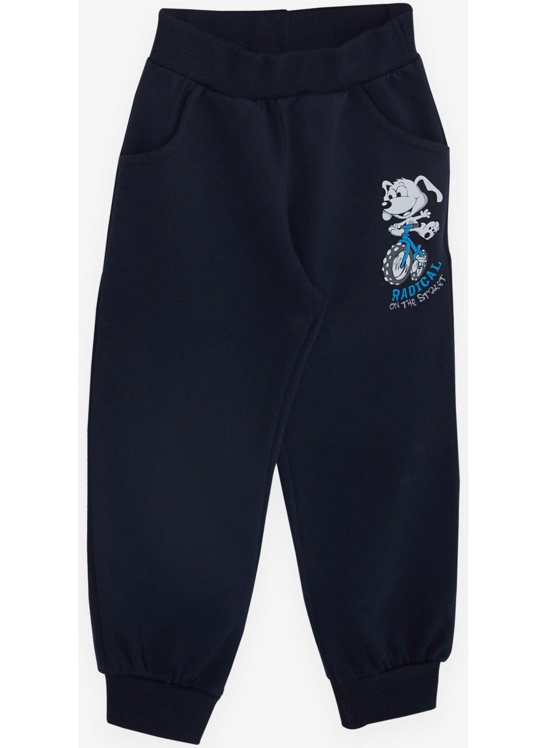 Girls & Boys Baby Boy Tracksuit Set with Bicycle Happy Puppy Printed 9 Months-3 Years, Red
