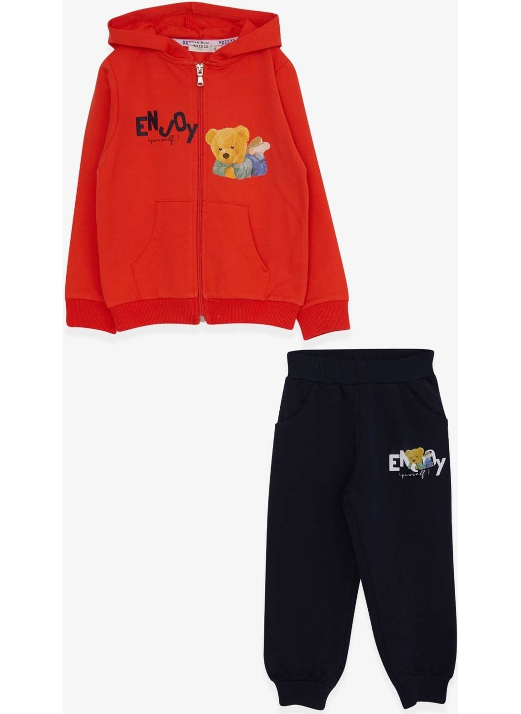Boy's Tracksuit Set, Teddy Bear Printed, Age 1.5-5, Orange
