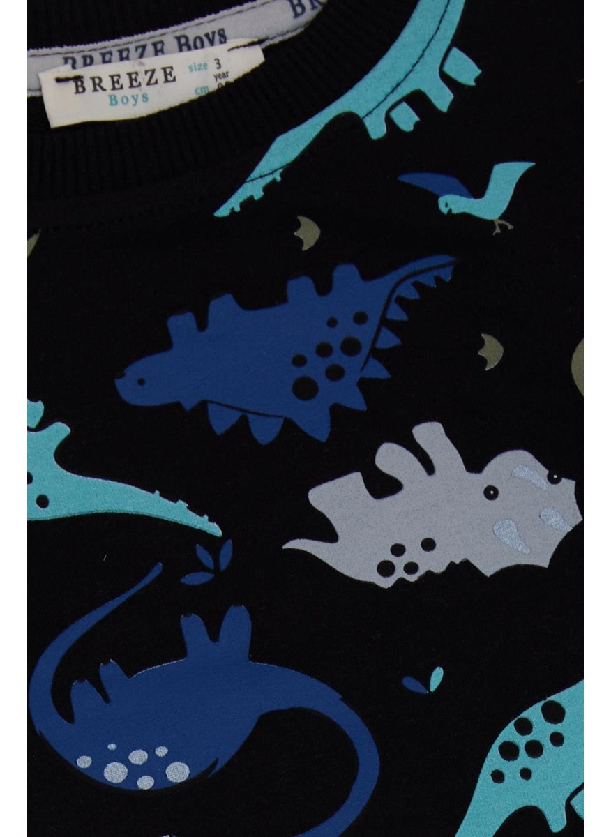 Girls & Boys Boys Tracksuit Set Dinosaur Patterned 1-4 Years, Black