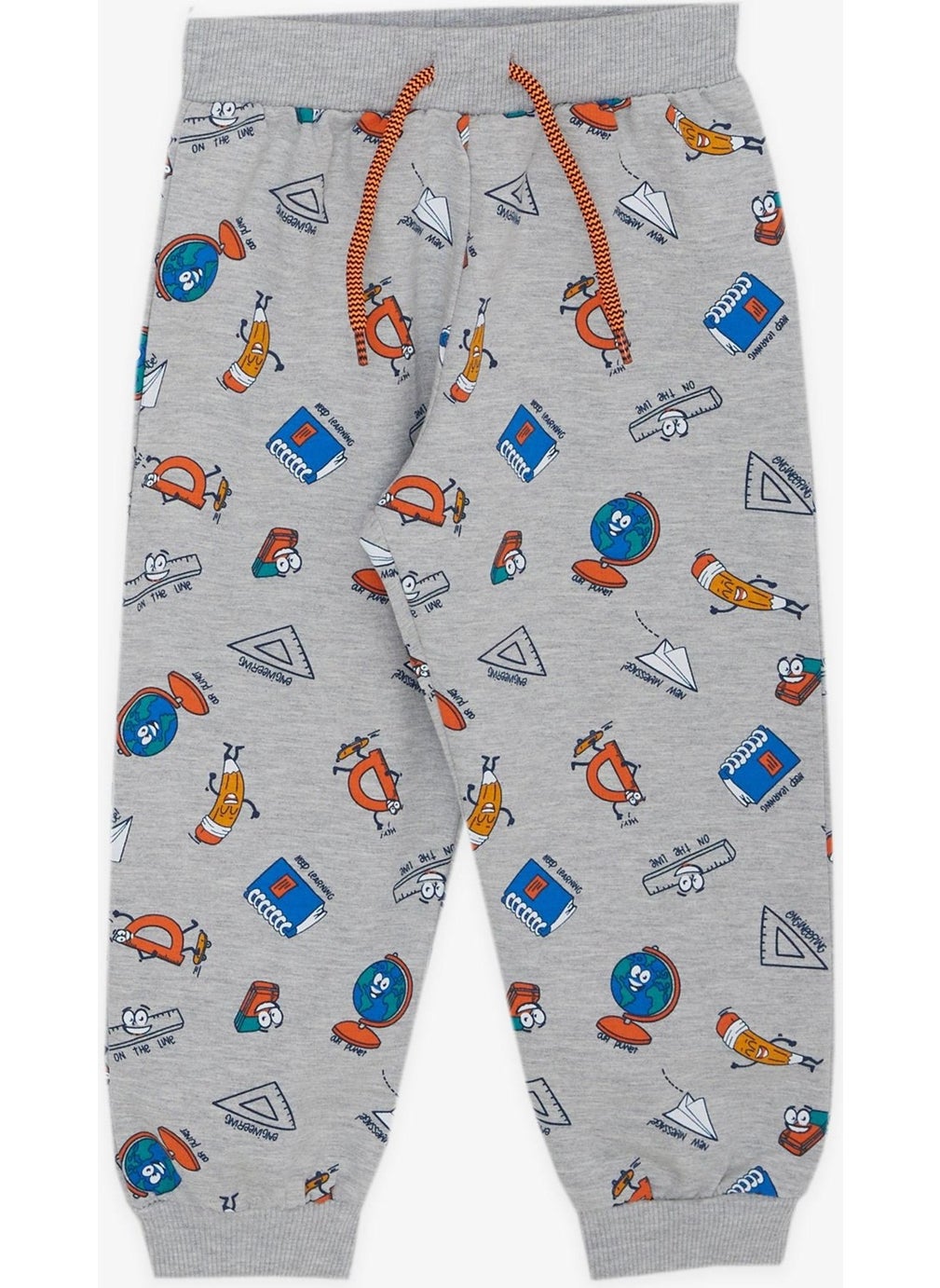 Girls & Boys Boys Tracksuit Set, School Theme, 1.5-5 Years, Gray Melange