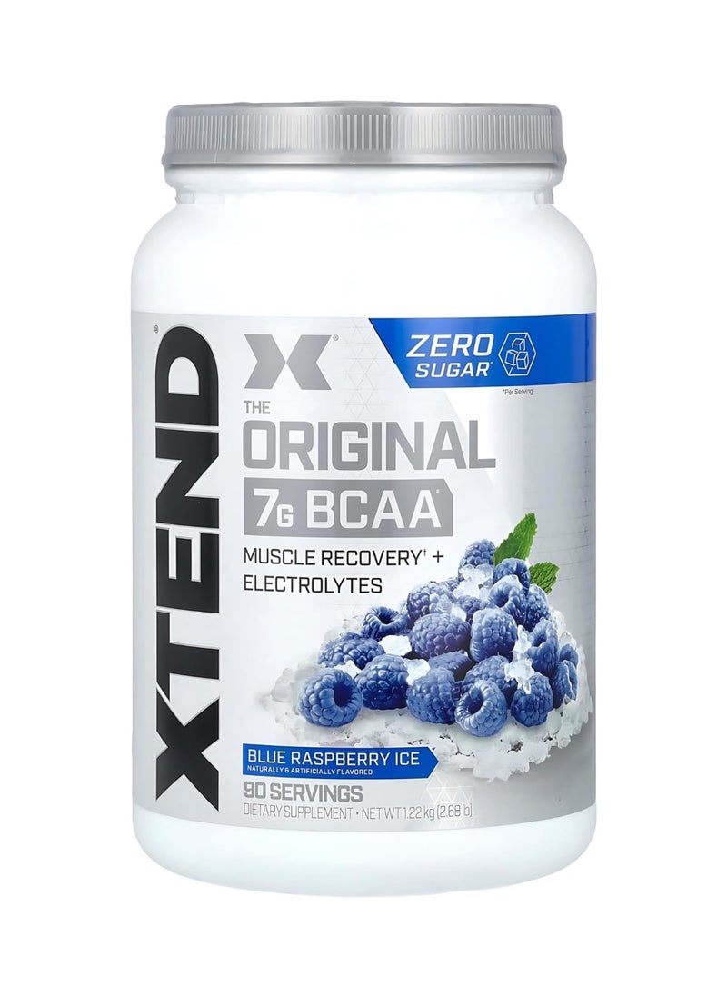 BCAA Powder - Blue Raspberry Ice, 7g Amino  Zero Calorie, Zero Carb, Zero Sugar, 90 Servings