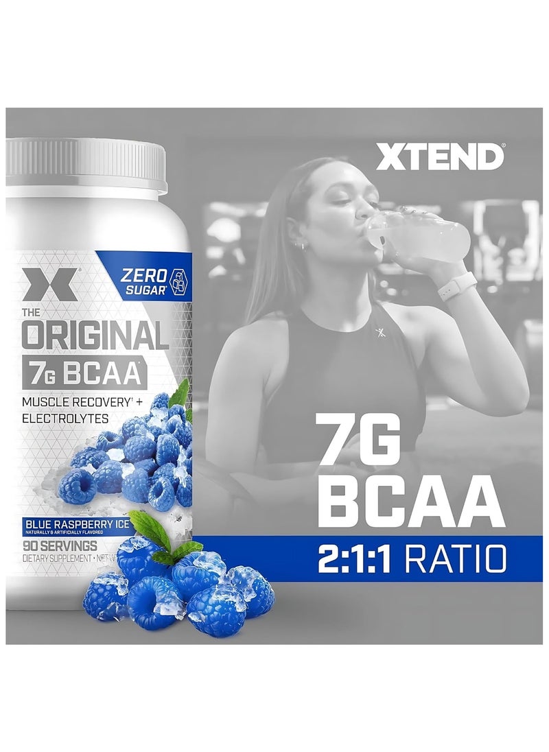 BCAA Powder - Blue Raspberry Ice, 7g Amino  Zero Calorie, Zero Carb, Zero Sugar, 90 Servings