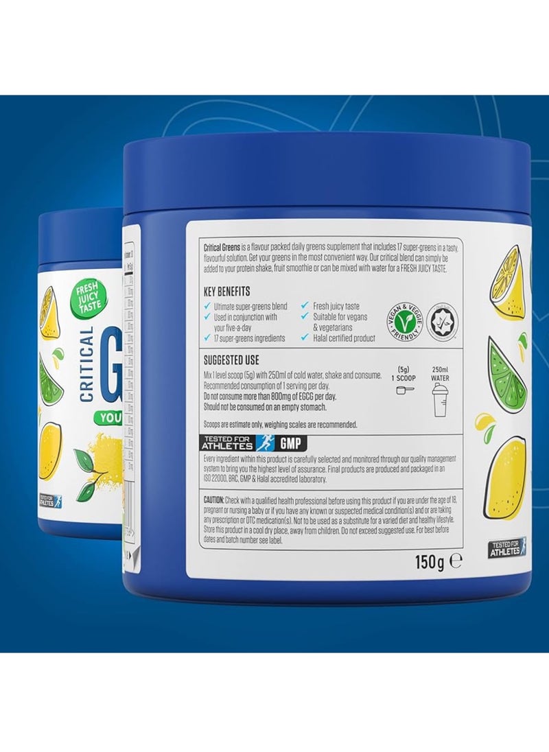 Critical Greens Vegan 150g Lemon Lime, 30 servings