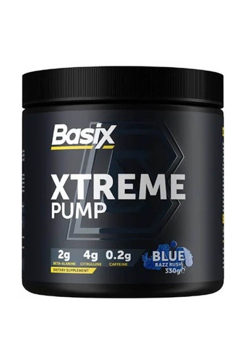 Basix, Xtreme Pump, Blue Razz Rush, 330g