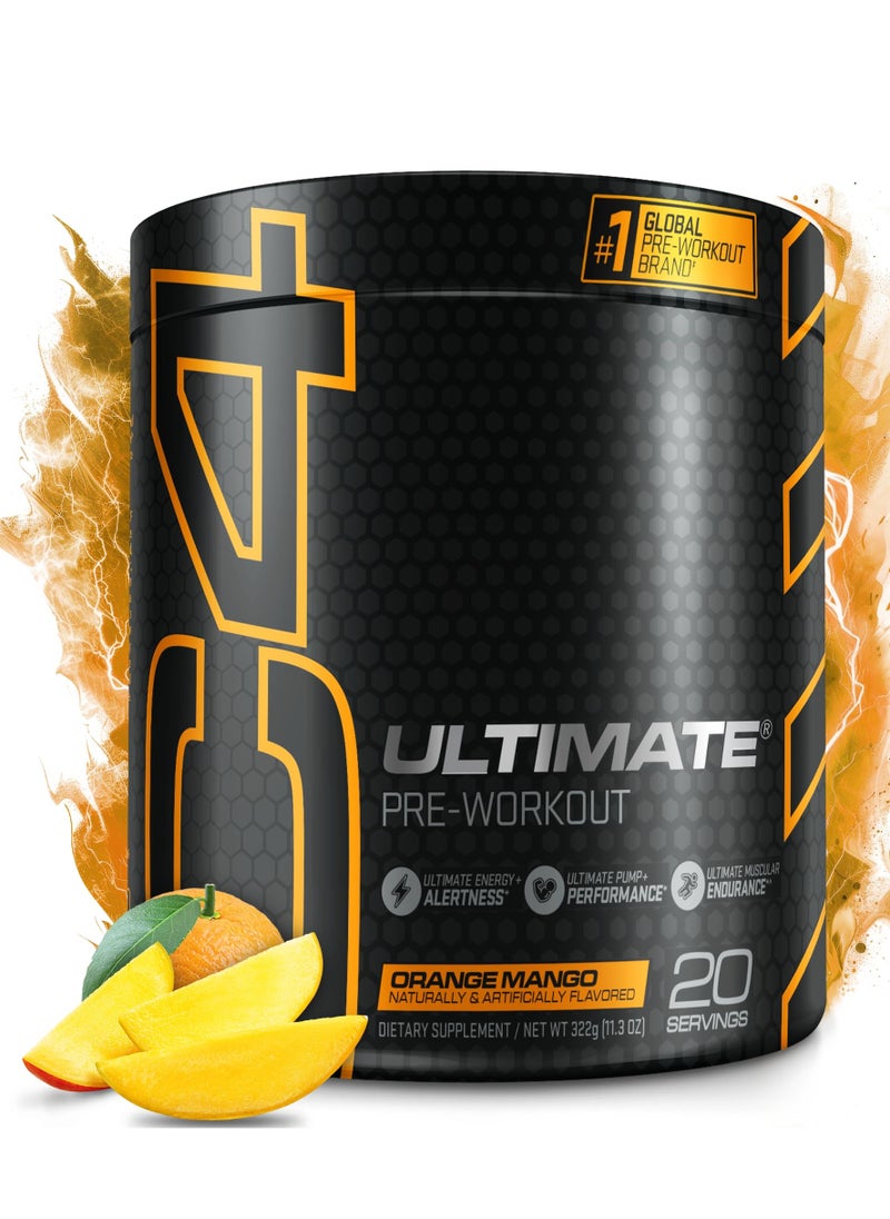 C4 ULTIMATE PRE WORKOUT,ORANGE MANGO FLAVOUR,20 SERVINGS,322 G