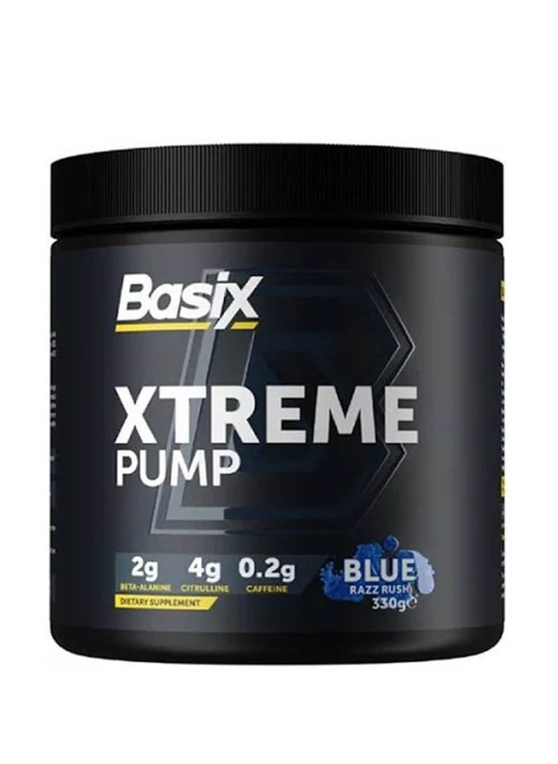 Basix, Xtreme Pump, Blue Razz Rush, 330g