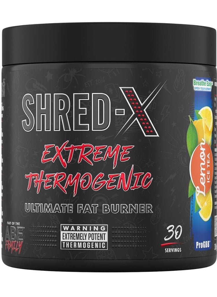 SHRED-X EXTREME THERMOGENIC POWDER 300G LEMON ICE TEA, 30 SERVINGS