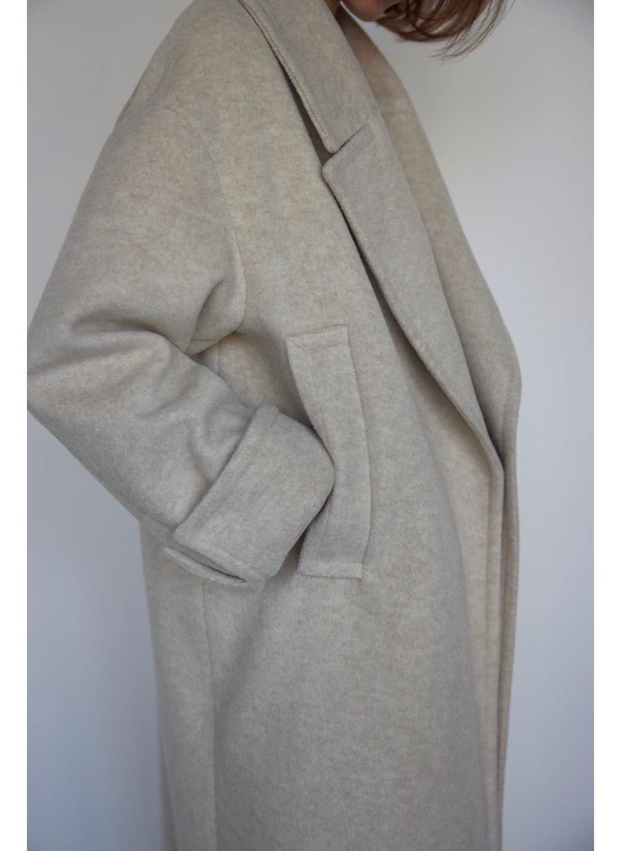 Cream Kane Cuffed Maxi Coat