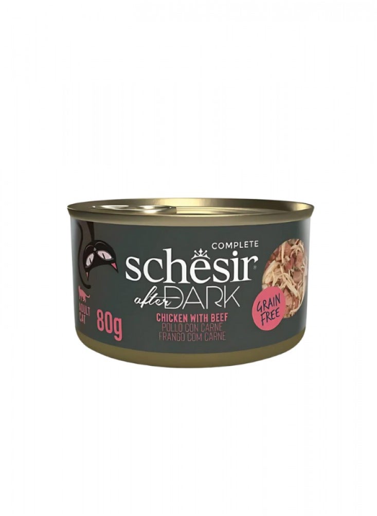 Schesir, After Dark Wholefood In Broth Variety Pack, For Cat 960g in 80g x12 Cans - 4 Flavors x 3 Cans Each Flavor,