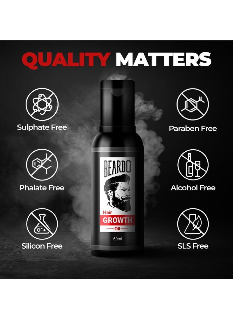 Beard Booster Combo - Beard and Hair Growth Oil 50 ml - with Beard Advance Derma Roller for Men - Supports faster beard growth and thicker looking beard