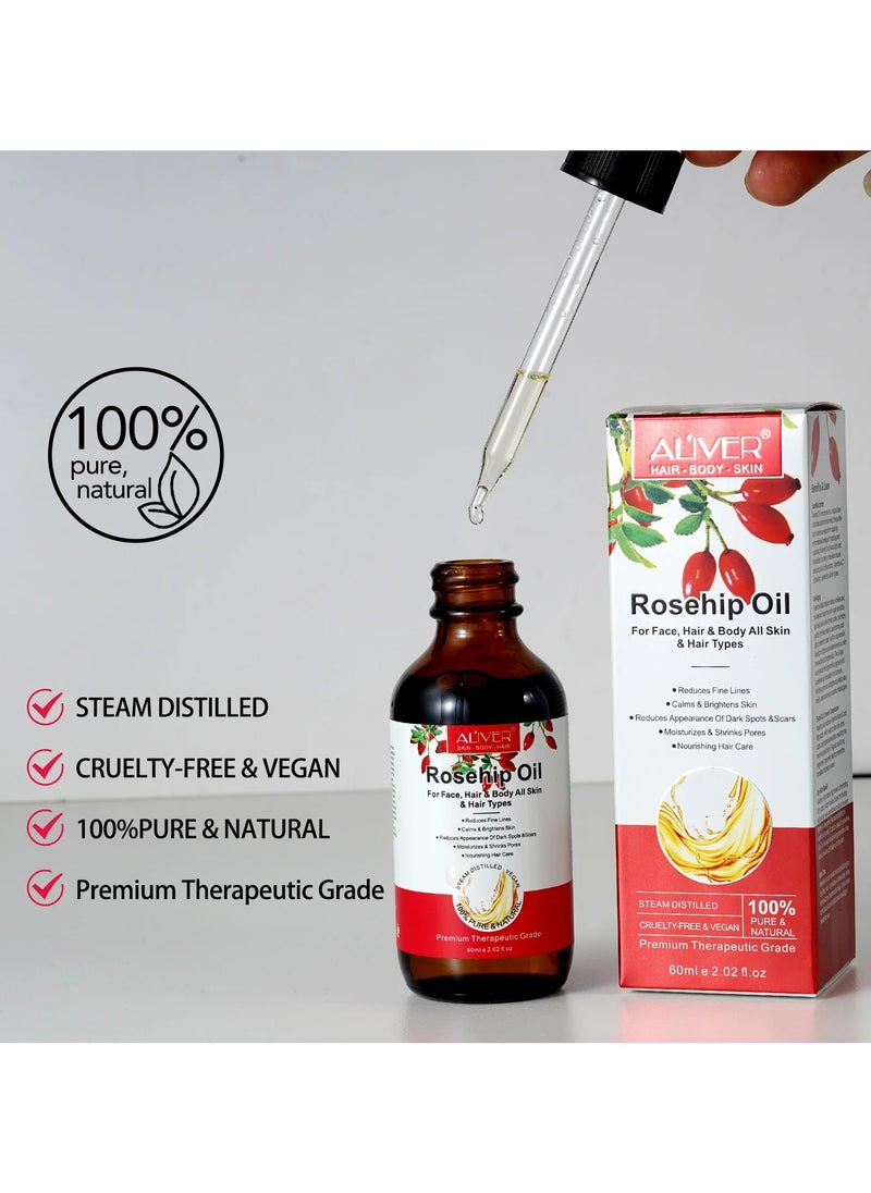 Aliver Rosehip Oil For Face, Hair & Body