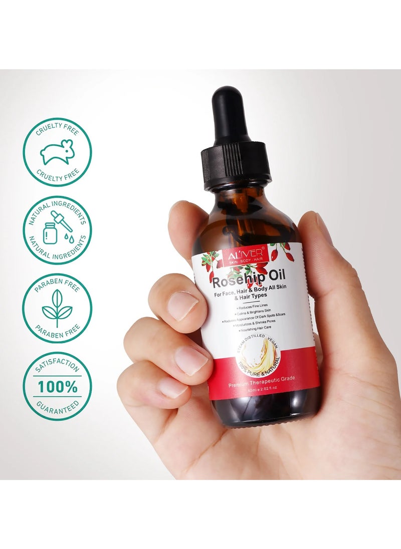 Aliver Rosehip Oil For Face, Hair & Body