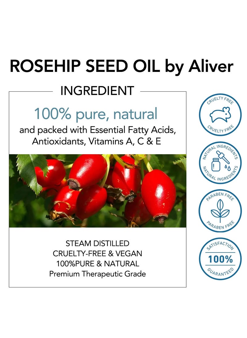 Aliver Rosehip Oil For Face, Hair & Body