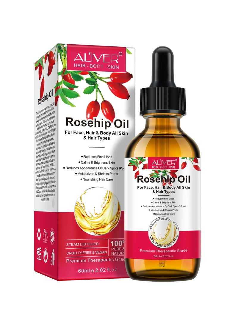 Aliver Rosehip Oil For Face, Hair & Body