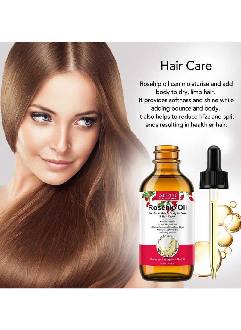 Aliver Rosehip Oil For Face, Hair & Body