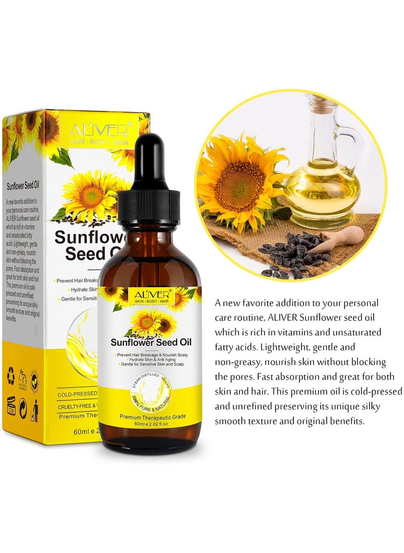 Aliver Organic Sunflower Seed Oil For Skin, Face and Hair