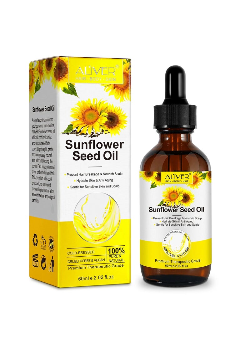 Aliver Organic Sunflower Seed Oil For Skin, Face and Hair