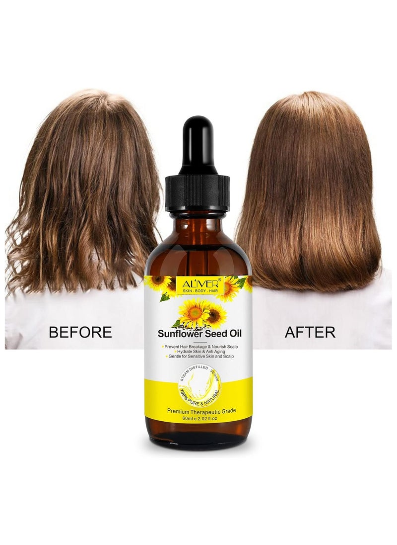 Aliver Organic Sunflower Seed Oil For Skin, Face and Hair