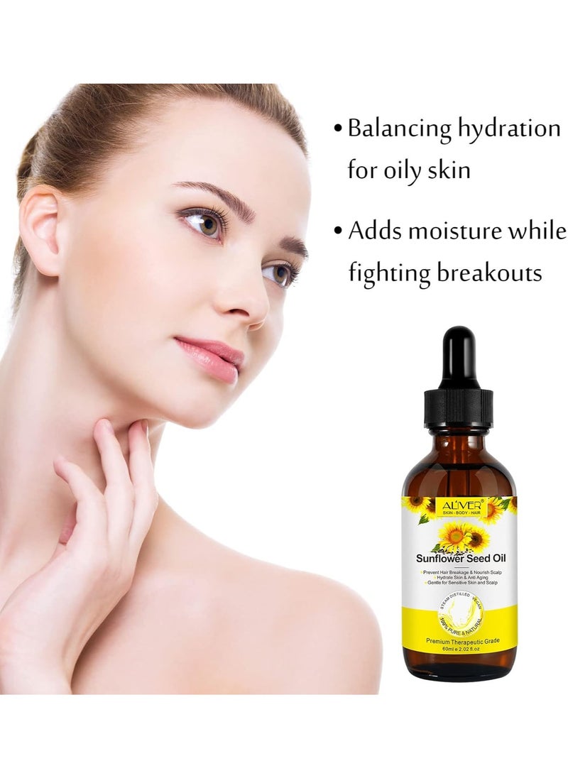 Aliver Organic Sunflower Seed Oil For Skin, Face and Hair