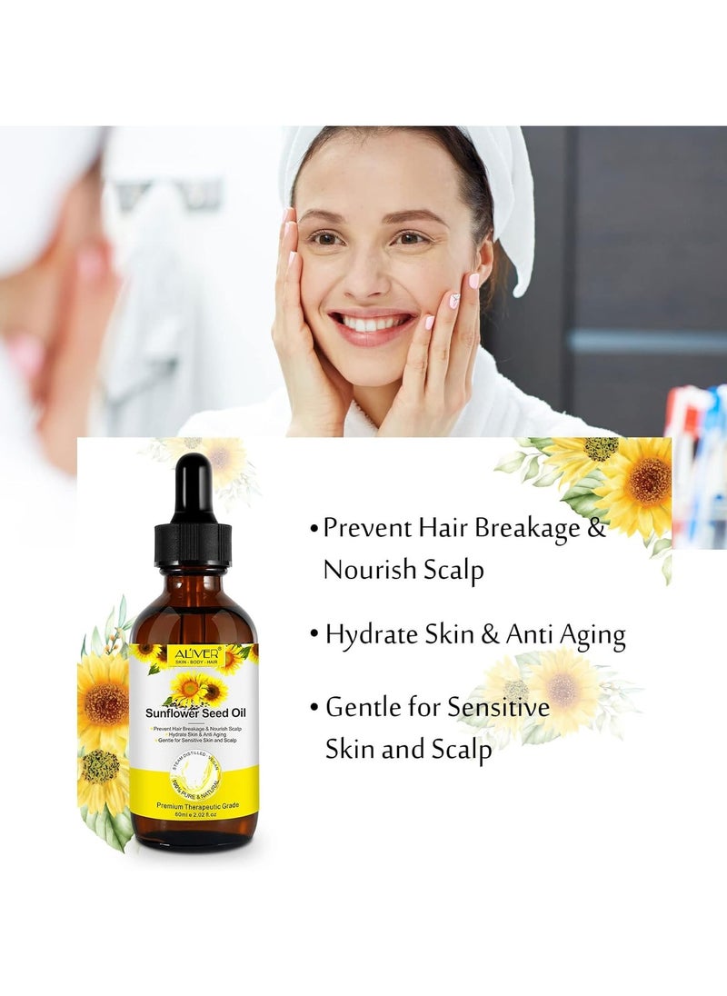 Aliver Organic Sunflower Seed Oil For Skin, Face and Hair