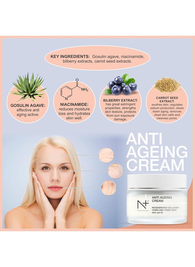 Anti-Aging Cream with SPF 30 – Collagen Regeneration, Firming & Toning – 50 g