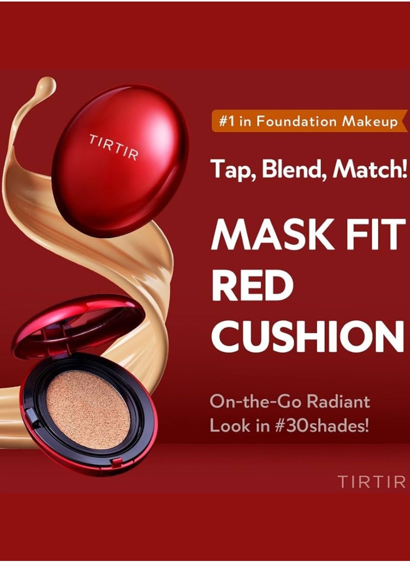 TIRTIR Mask Fit 25N Mocha Red Cushion Foundation | Japan's No.1 Choice for Glass skin, Long-Lasting, Lightweight, Buildable Coverage, Semi-Matte