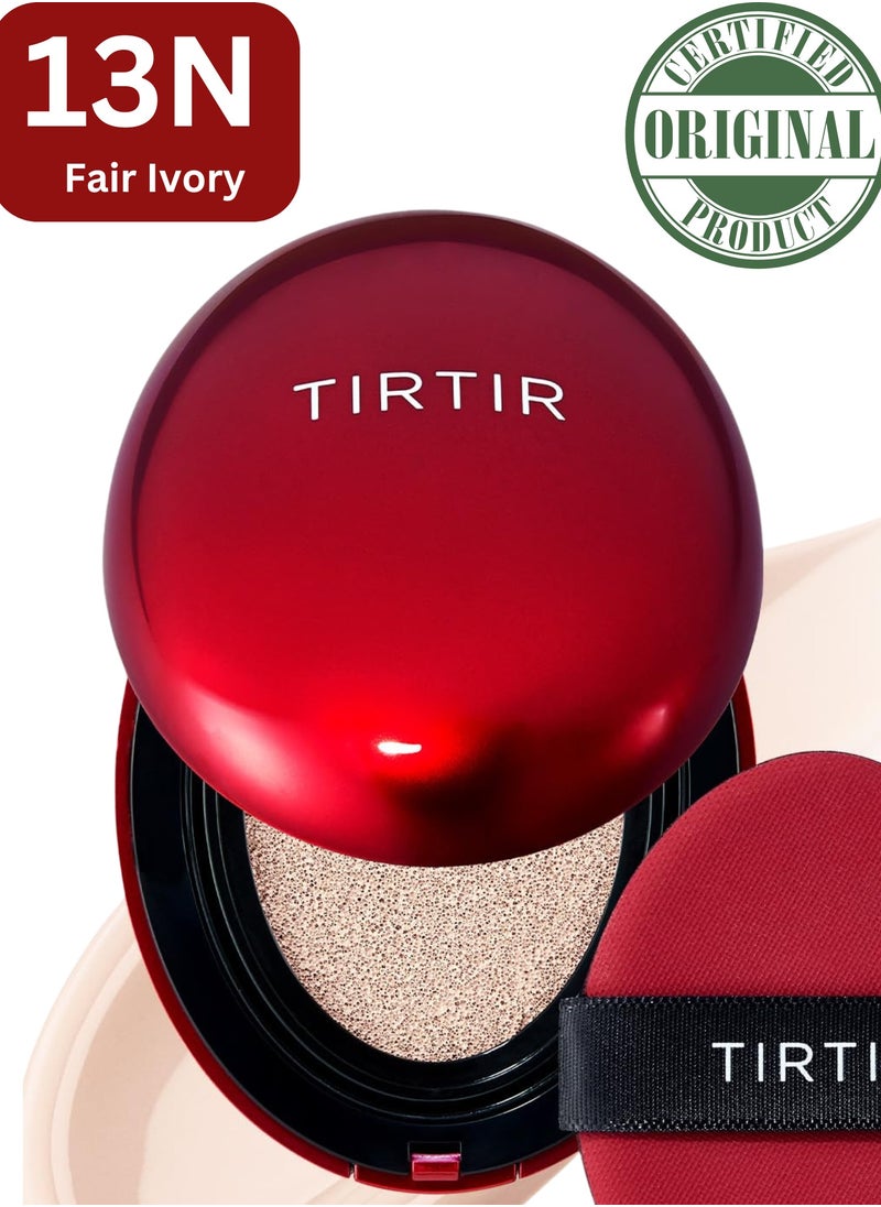 TIRTIR Mask Fit 13N Fair Ivory Red Cushion Foundation | Full coverage, Weighless, Skin fit, Satin Glow Finish, Korean cushion foundation