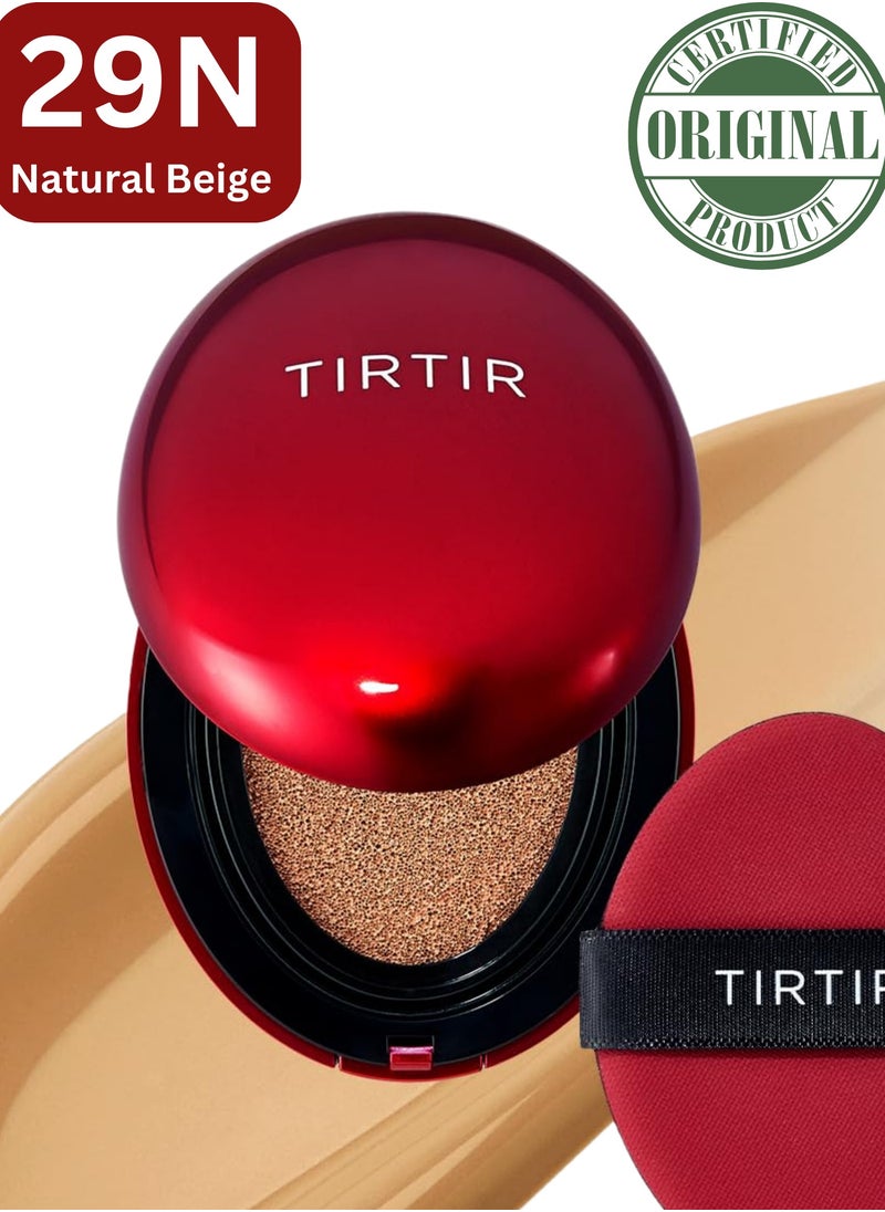 TIRTIR Mask Fit 29N Natural Beige Red Cushion Foundation | Full coverage, Weightless, Skin fit, Satin Glow Finish, Korean cushion foundation